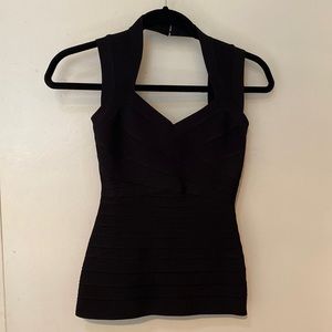 Herve Ledger Paris Black Bandage Halter Top NWT
